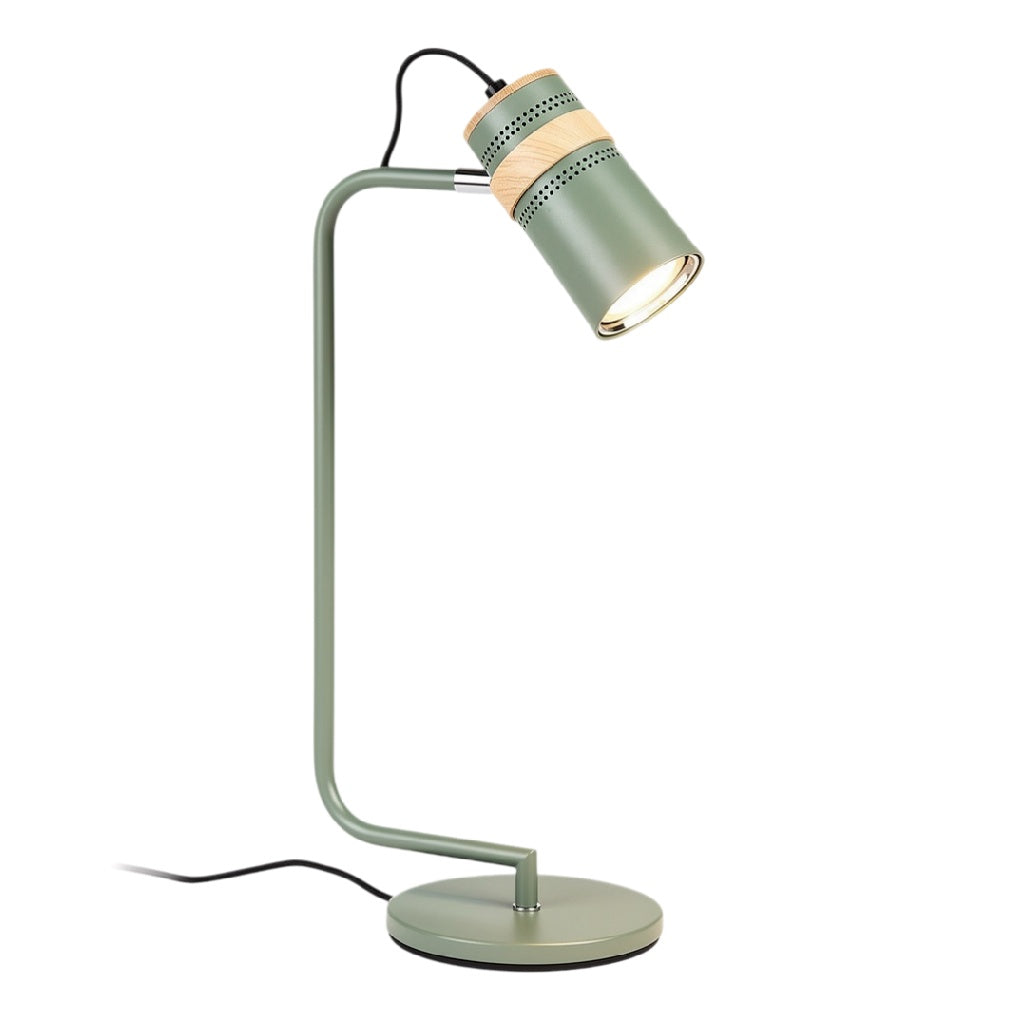 **Nowoczesna lampka biurkowa z metalowym kloszem w kolorze zielonym**